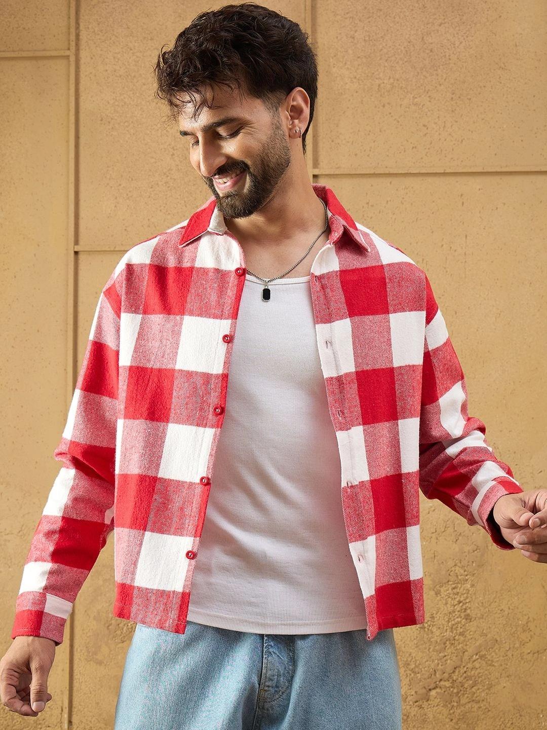 CHIMPAAANZEE Men Boxy Buffalo Checks Shirt - Image 1