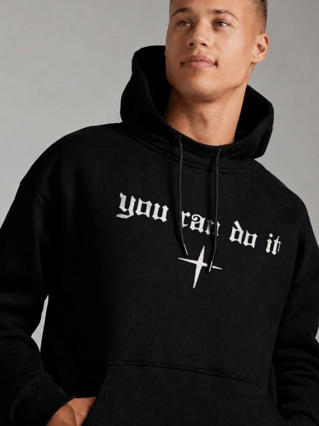 AI CLUB Men Printed Hooded Sweatshirt - Image 1