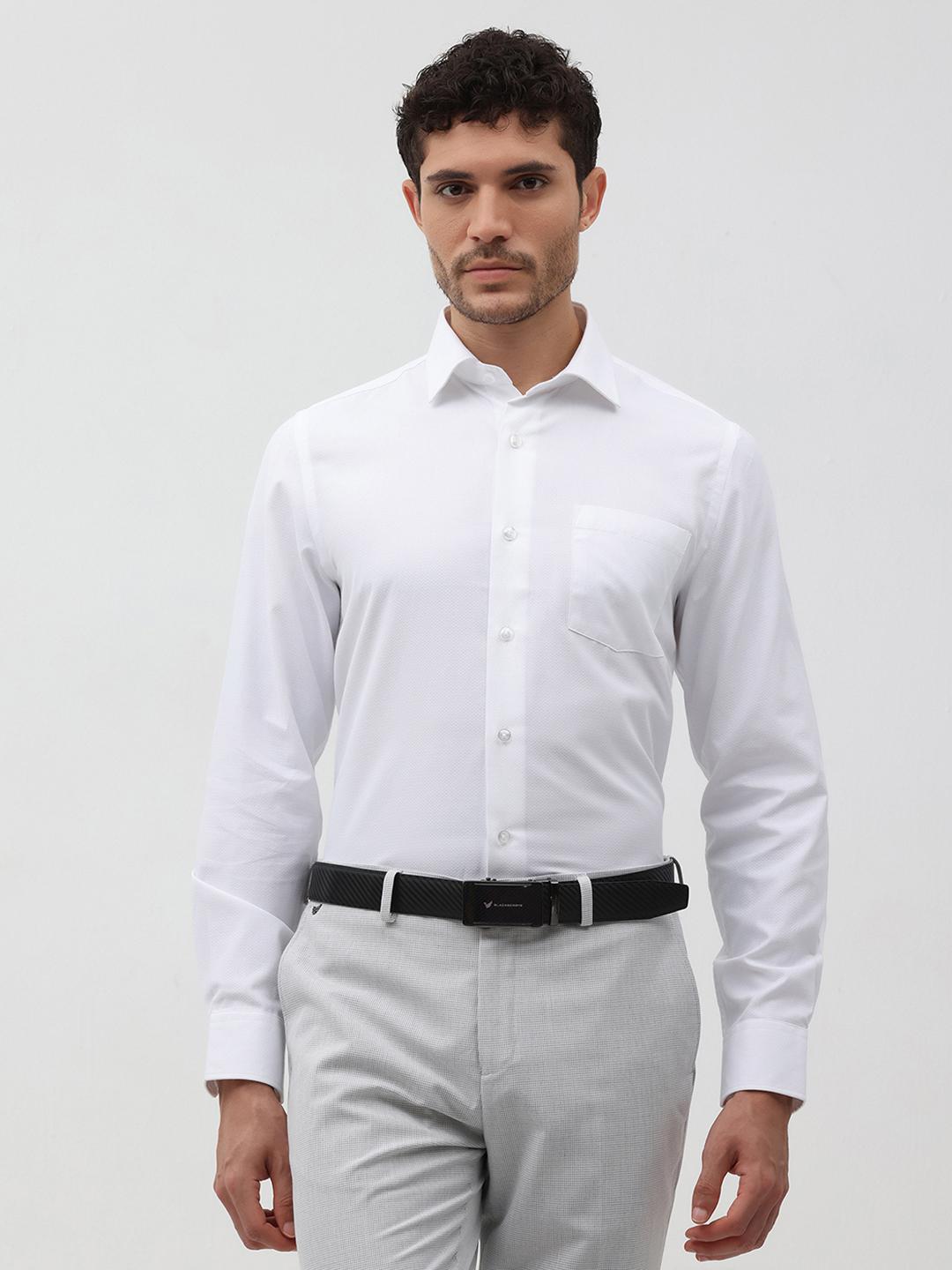 Blackberrys India Fit Self Design Slim Fit Formal Shirt - Image 1