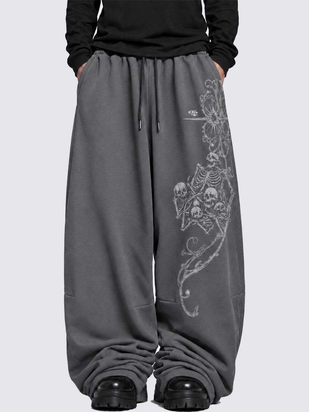 GENRAGE Men Baggy Graphic Print Joggers - Image 1