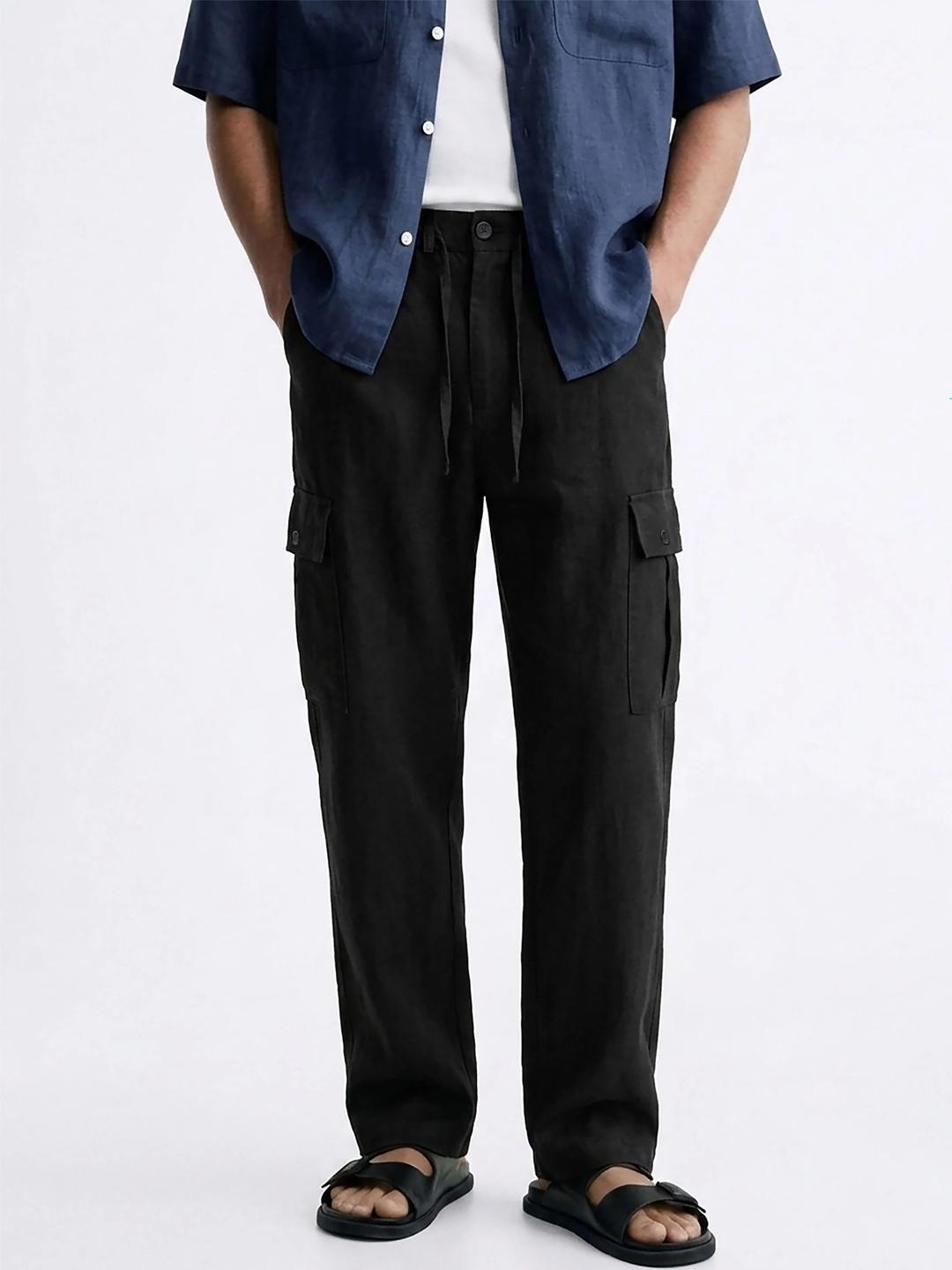 MISCHIEF MONKEY Men Smart Easy Wash Trousers - Image 1
