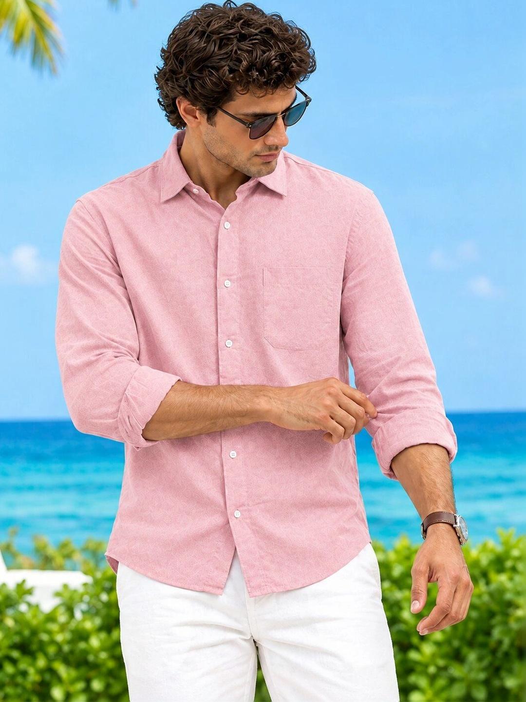 HERE&NOW Men Comfort Semi Sheer Casual Shirt - Image 1