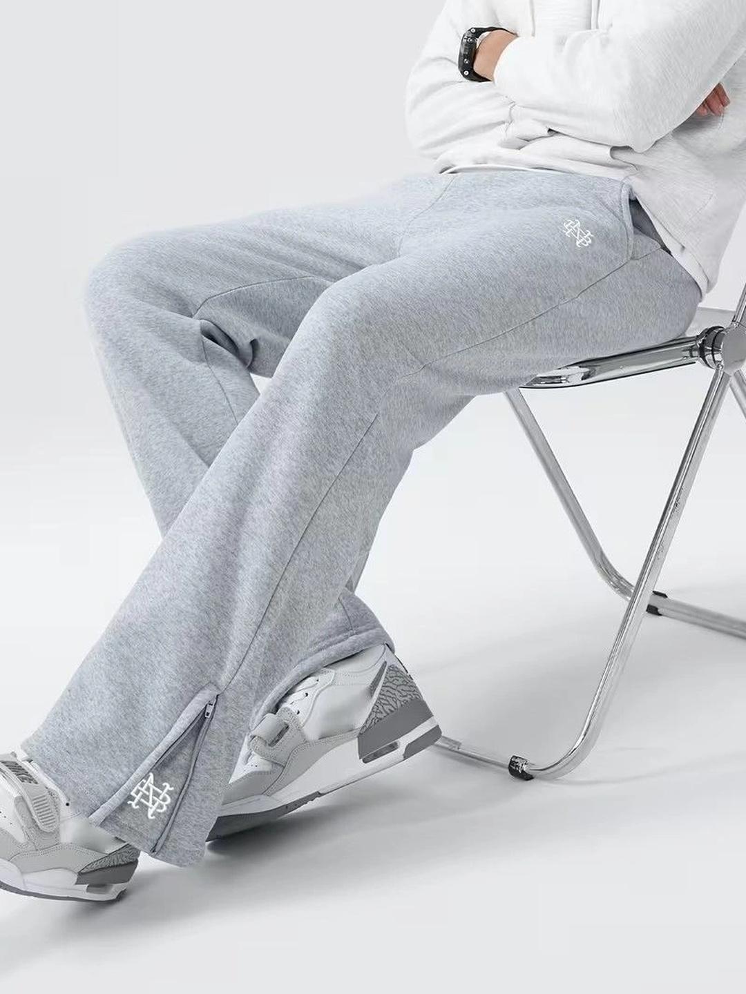 NAUGHTYMEN Men Wide Leg Brand Logo Training Track Pants - Image 1