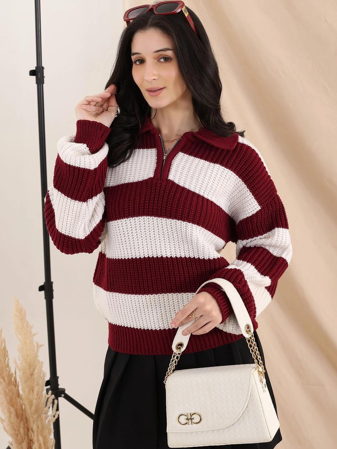 Mast & Harbour Women Striped Pullover - Image 1