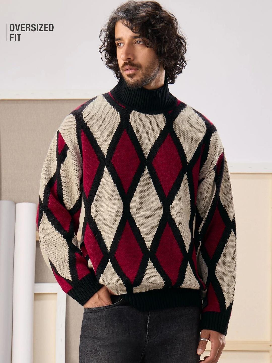 The Souled Store Men Argyle Pullover - Image 1