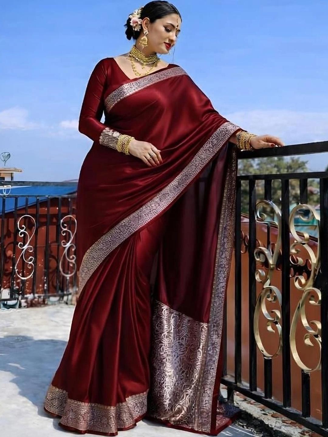 IPI FASHION Zari Silk Blend Banarasi Saree - Image 1