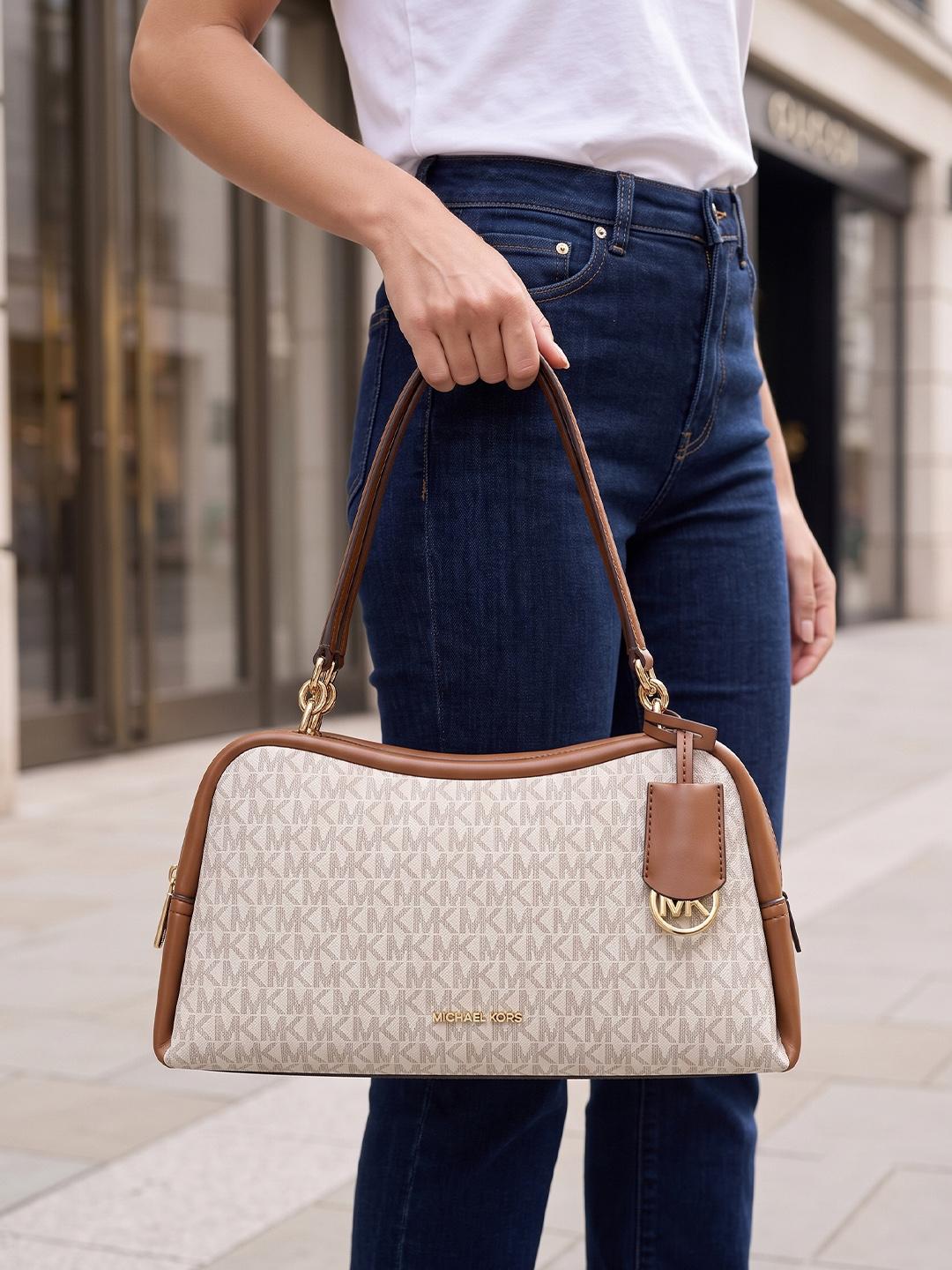 Buy Michael Kors White Cecily Medium Shoulder Bag - Handbags for