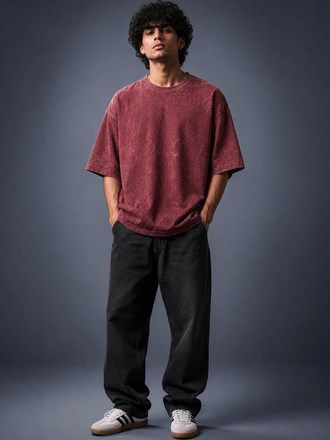 UpClothing Men Washed Effect Oversized T-shirt - Image 1