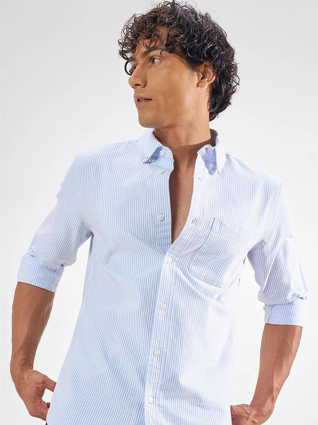 HIGHLANDER Men Slim Fit Striped Casual Shirt - Image 1