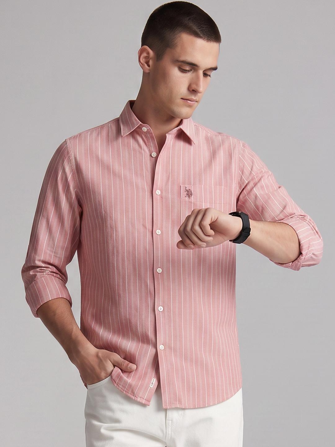 U.S. Polo Assn. Denim Co. Men Striped Casual Shirt Blue - Image 1