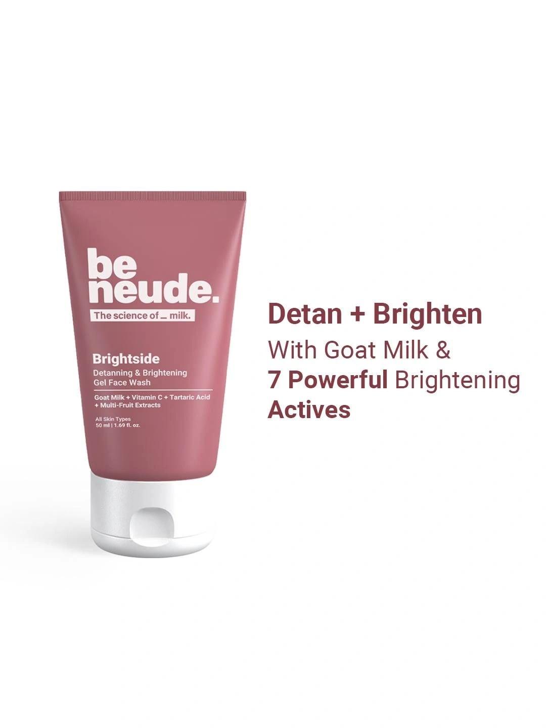 Be Neude Brightside Detanning & Brightening Gel Face Wash - 50ml - Image 1