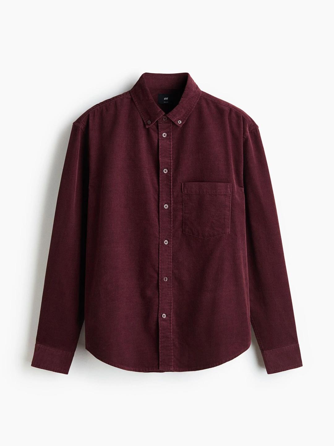 H&M Regular Fit Corduroy Shirt - Image 1