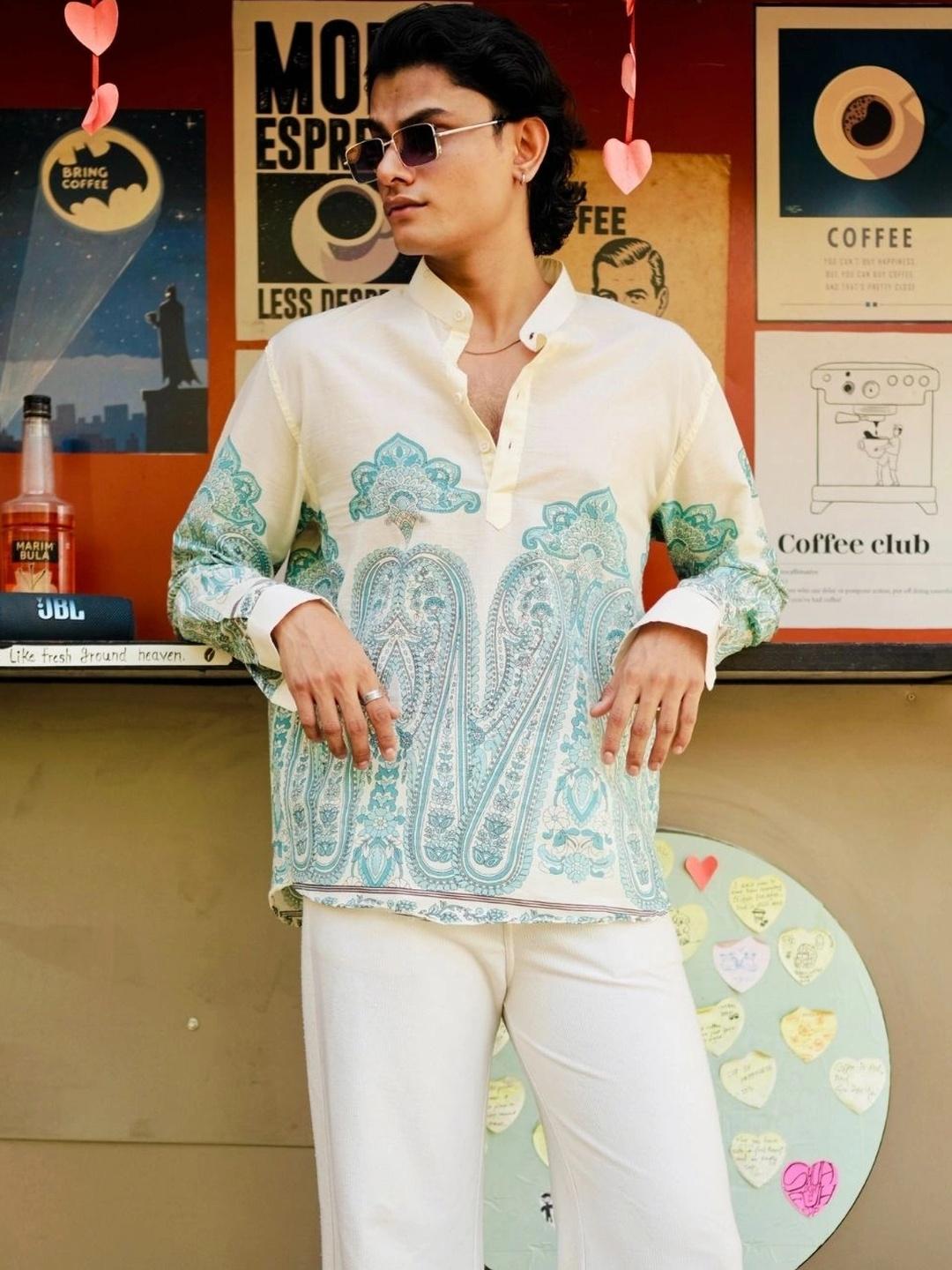Hues Fab Men Paisley Printed Kurta - Image 1