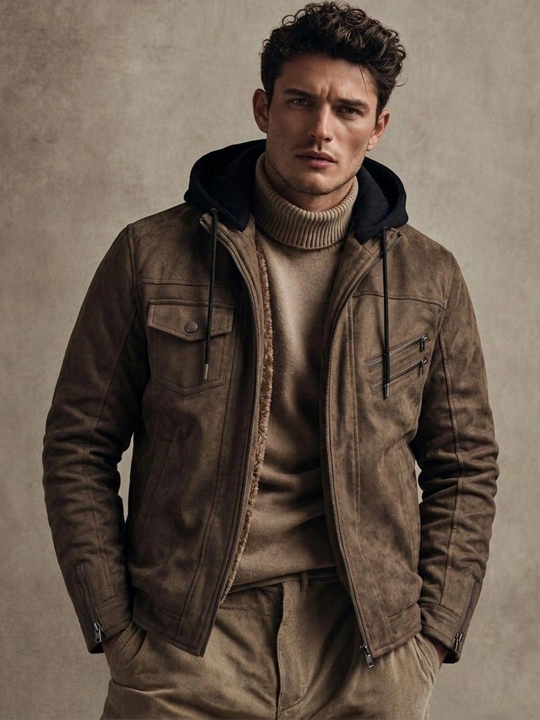 Blaq Ash Men Suede Insulator Padded Jacket - Image 1