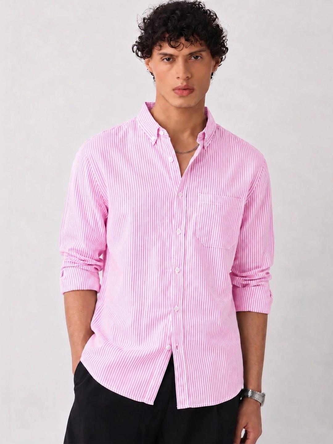 HENSHIKA Men Standard Slim Fit Striped Casual Shirt - Image 1