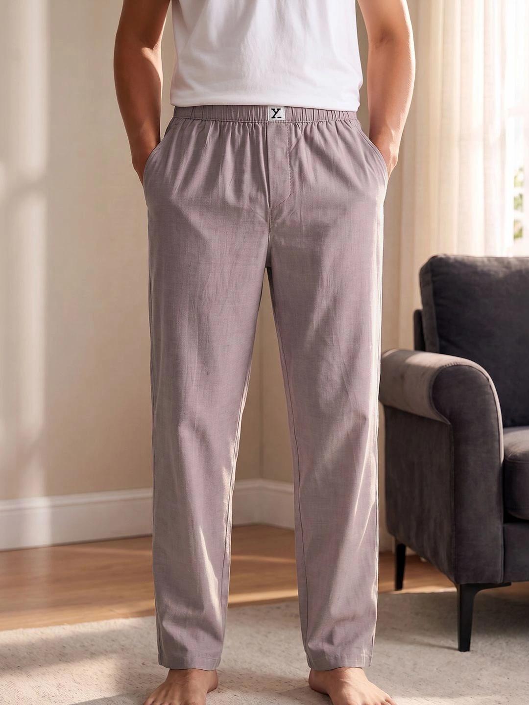 Buy XYXX Men Solid Cotton Ultra-Breathable Chambray Pyjamas