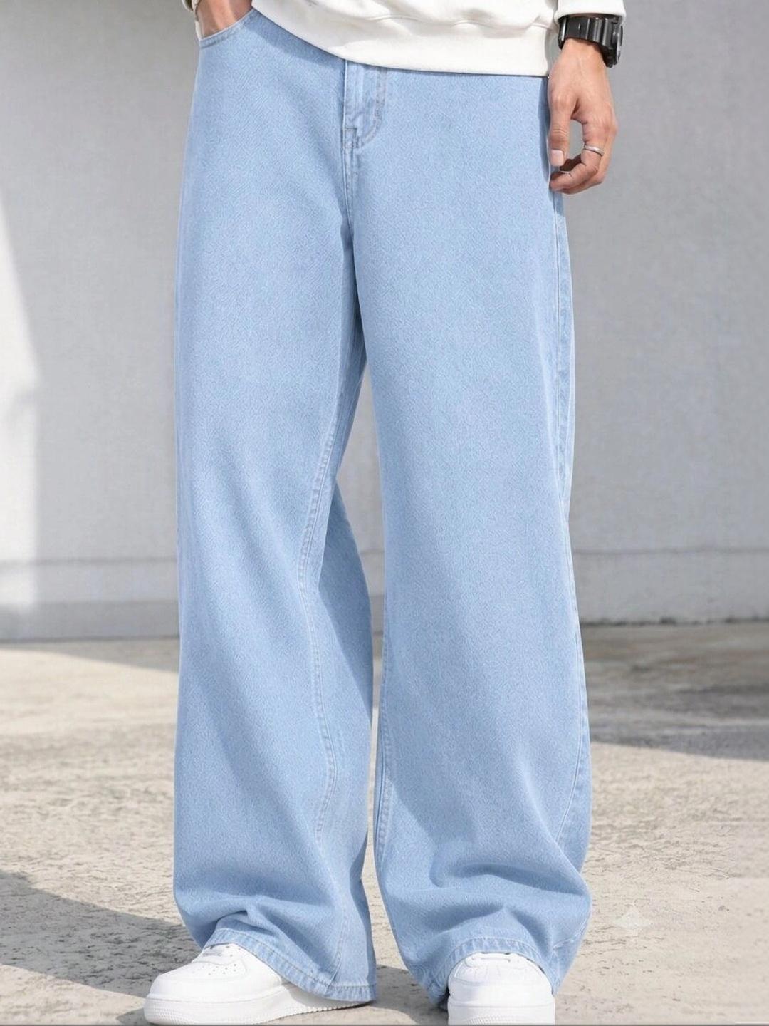 STEPLE DENIMS Men Baggy Loose Fit Mid-Rise Cotton Relaxed Jeans - Image 1