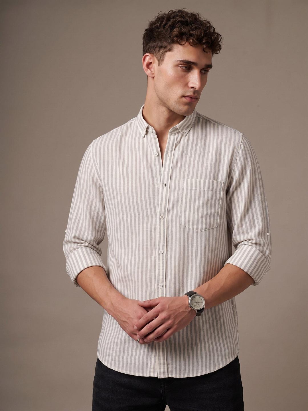 Mast & Harbour Men Cotton Striped Casual Shirt - Image 1