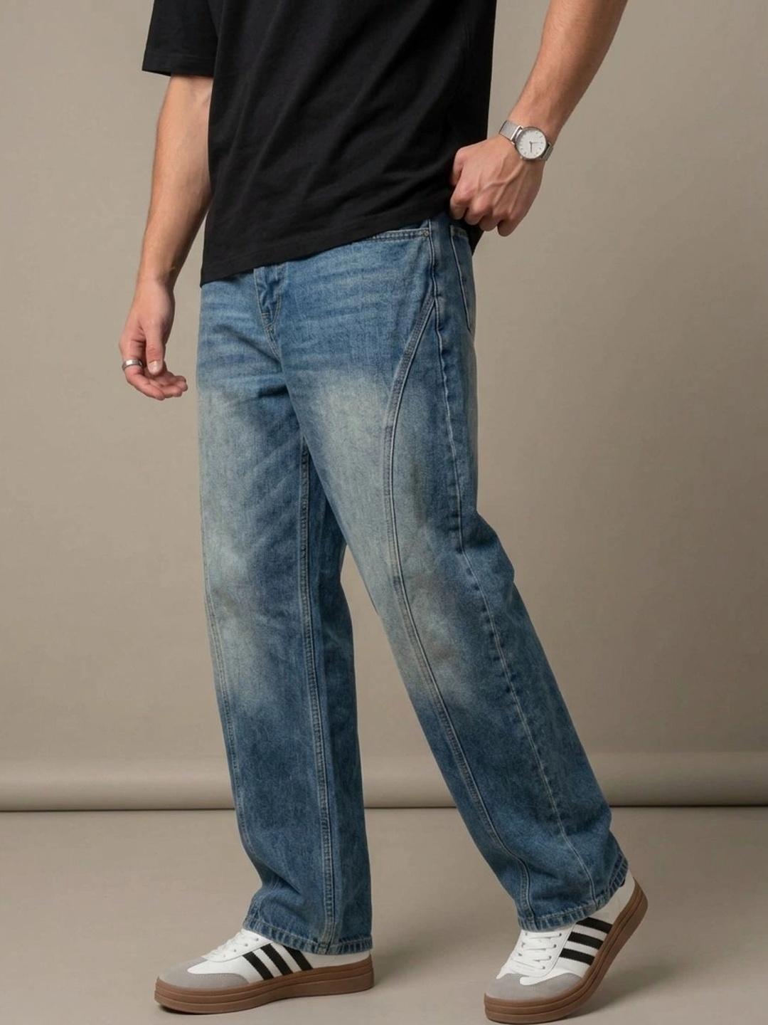 glitchez Men Relaxed Fit Mid-Rise Jeans - Image 1