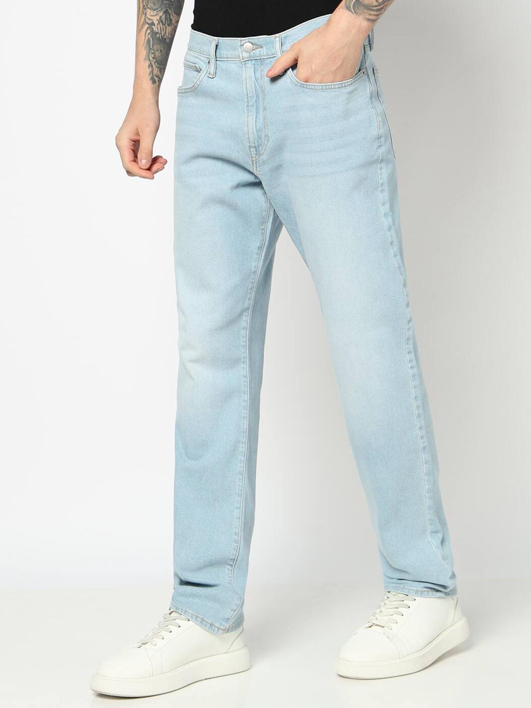 GAP Men Straight Fit Mid-Rise Heavy Fade Stretchable Jeans - Image 1