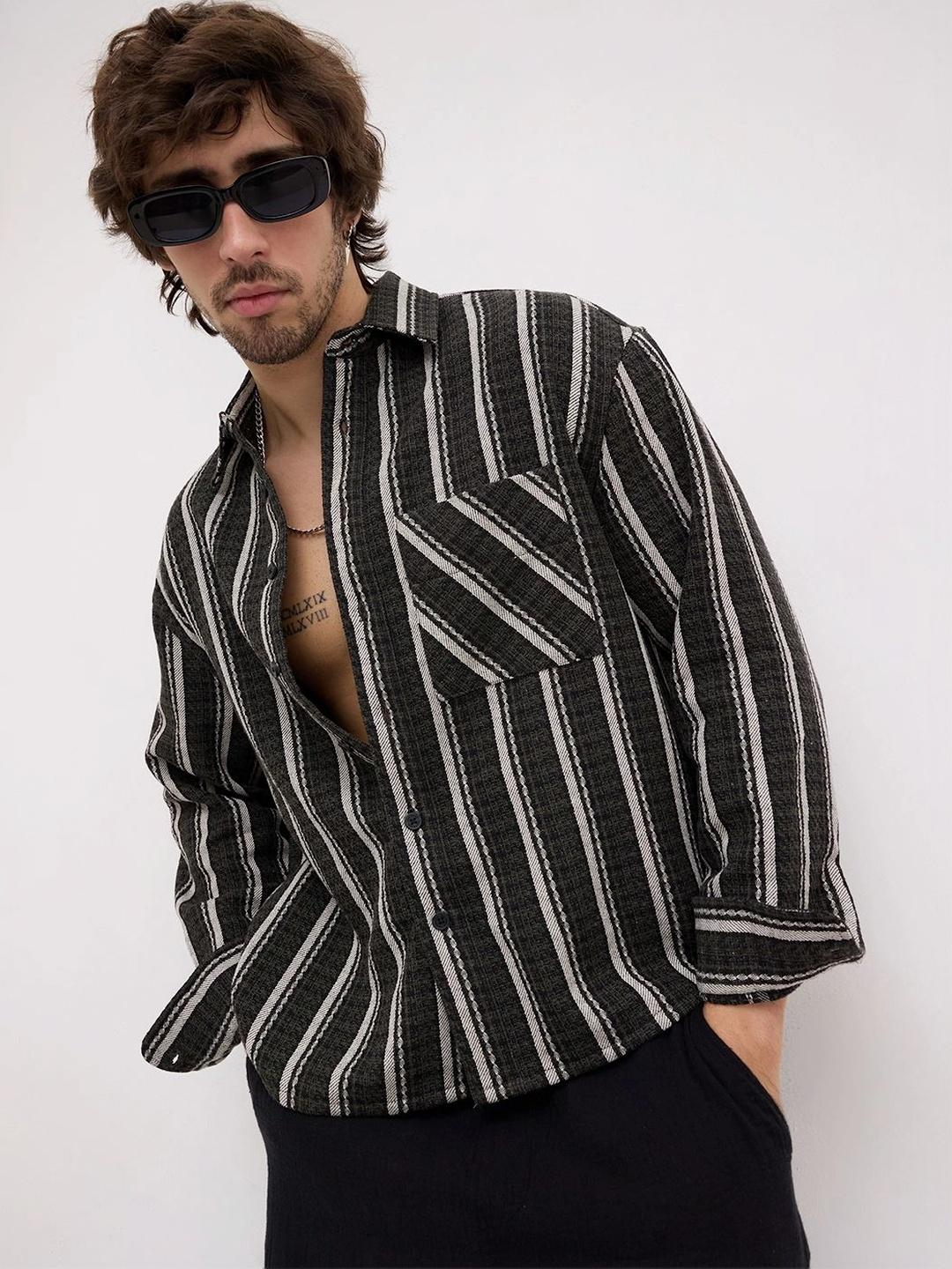 VASTRADO Men Classic Boxy Striped Casual Shirt - Image 1