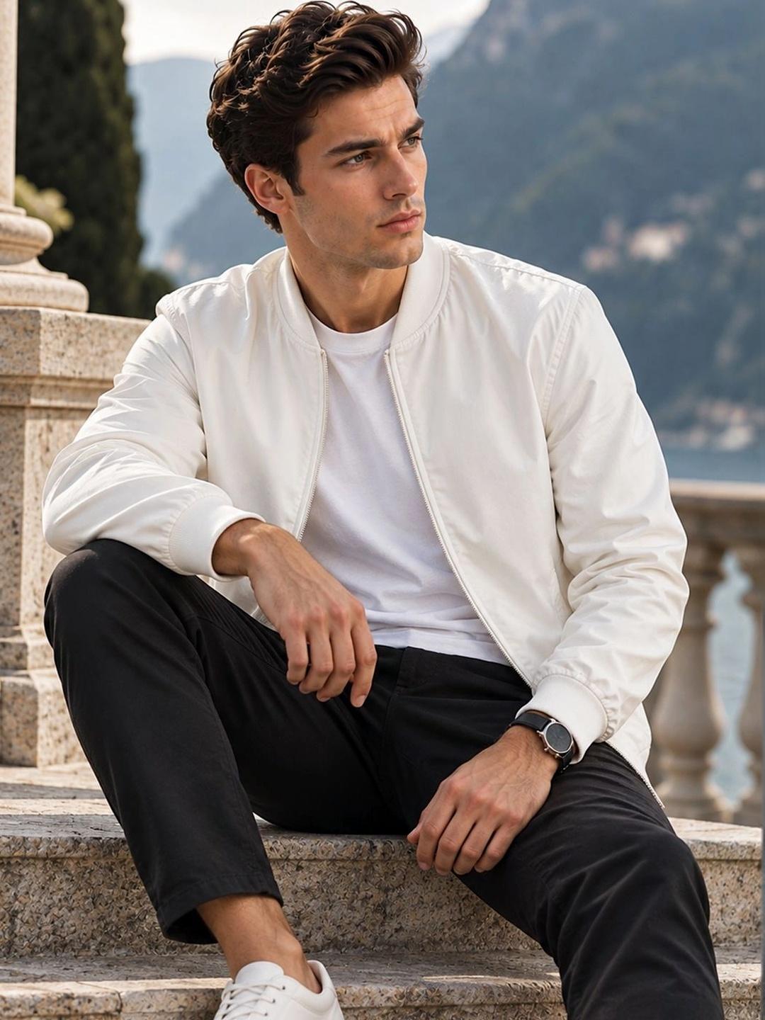 HERE&NOW Men Lightweight Bomber Jacket - Image 1