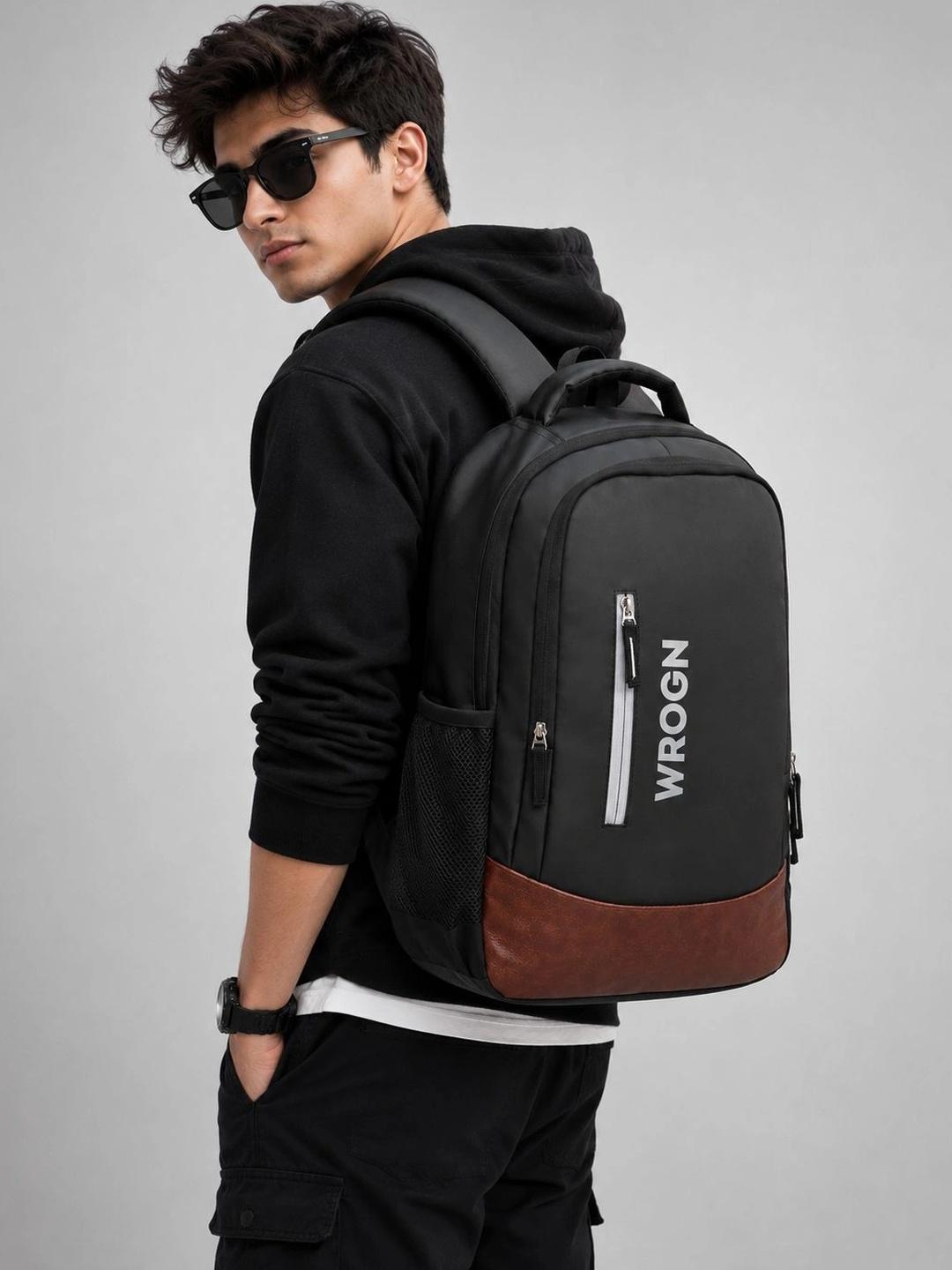 WROGN Unisex Brand Logo Contrast Detail Backpack - Image 1