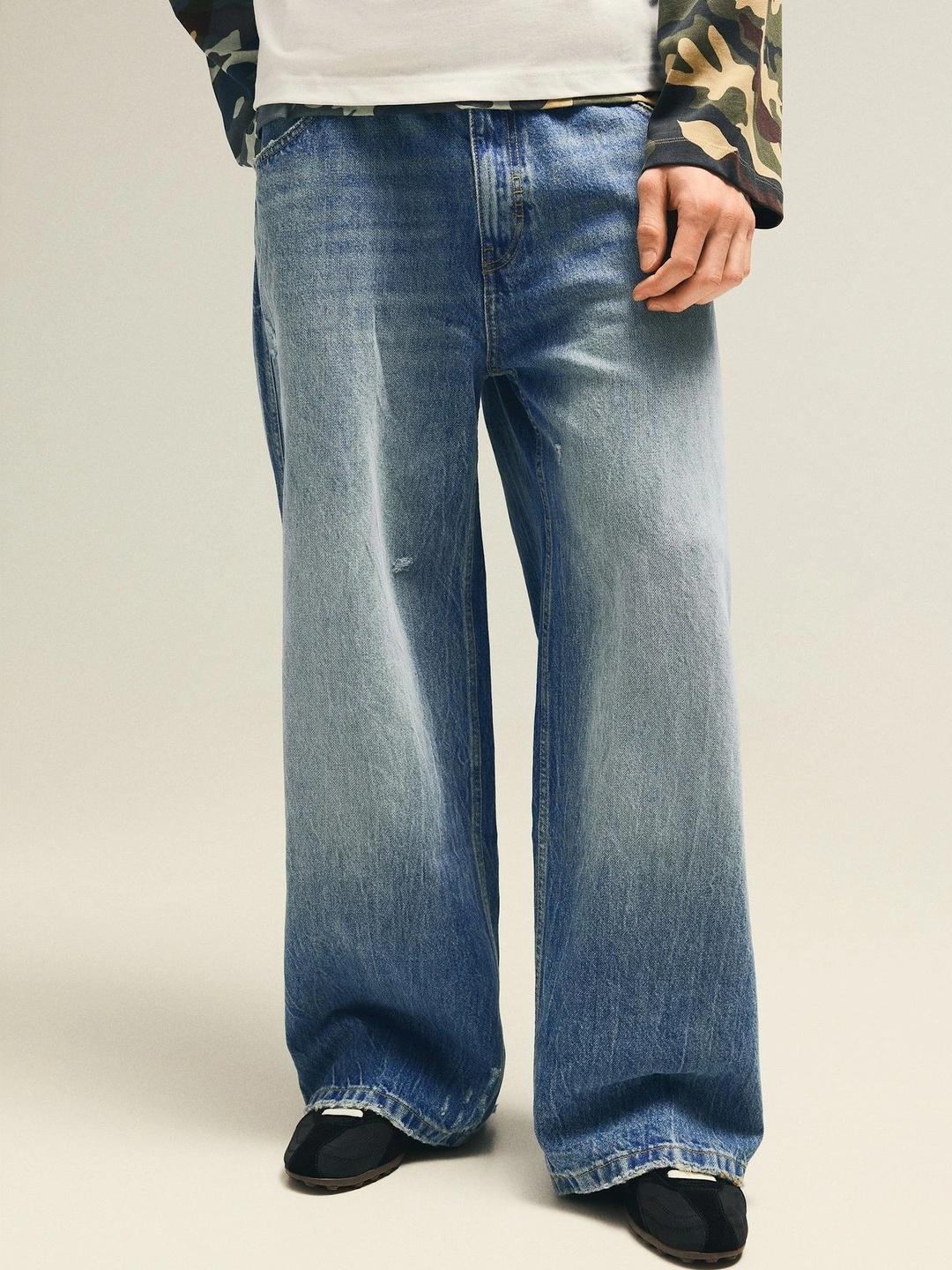 Bershka Men Faded Relaxed Trousers - Image 1