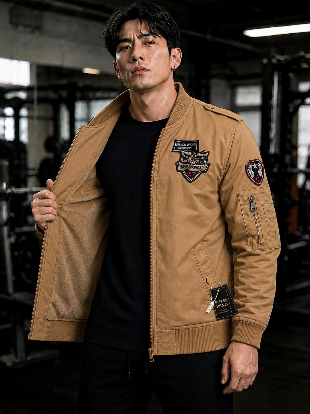 FUTSE PENO Men Brand Logo Outdoor Bomber Jacket - Image 1