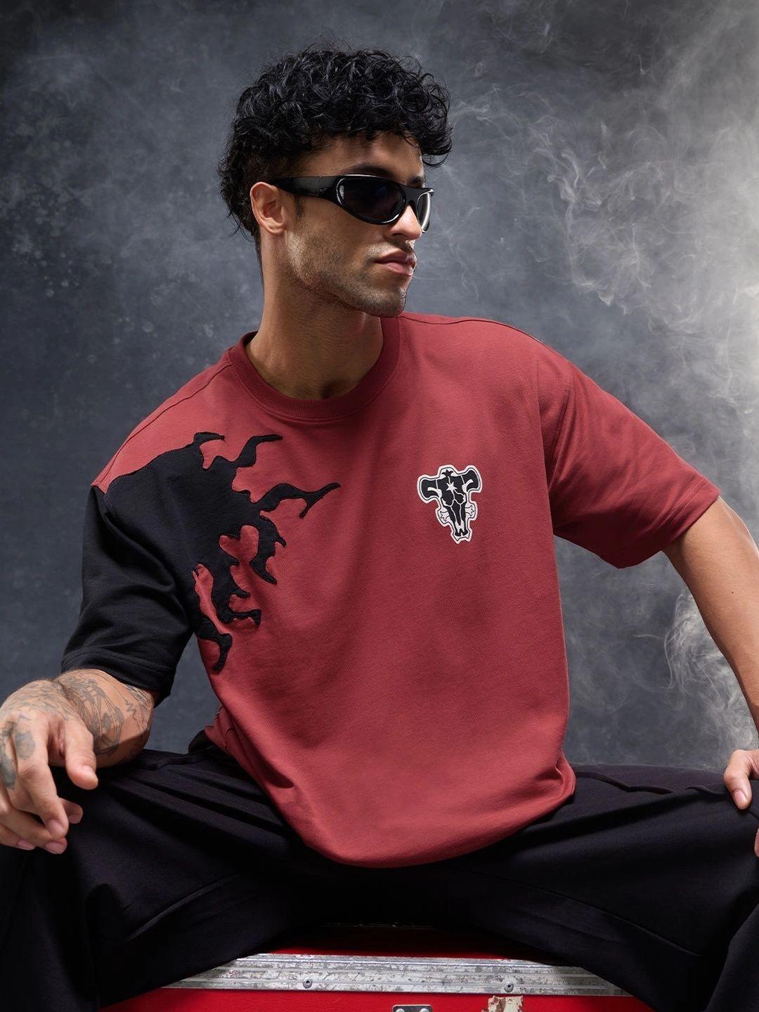The Souled Store Men Colourblocked Applique T-shirt - Image 1