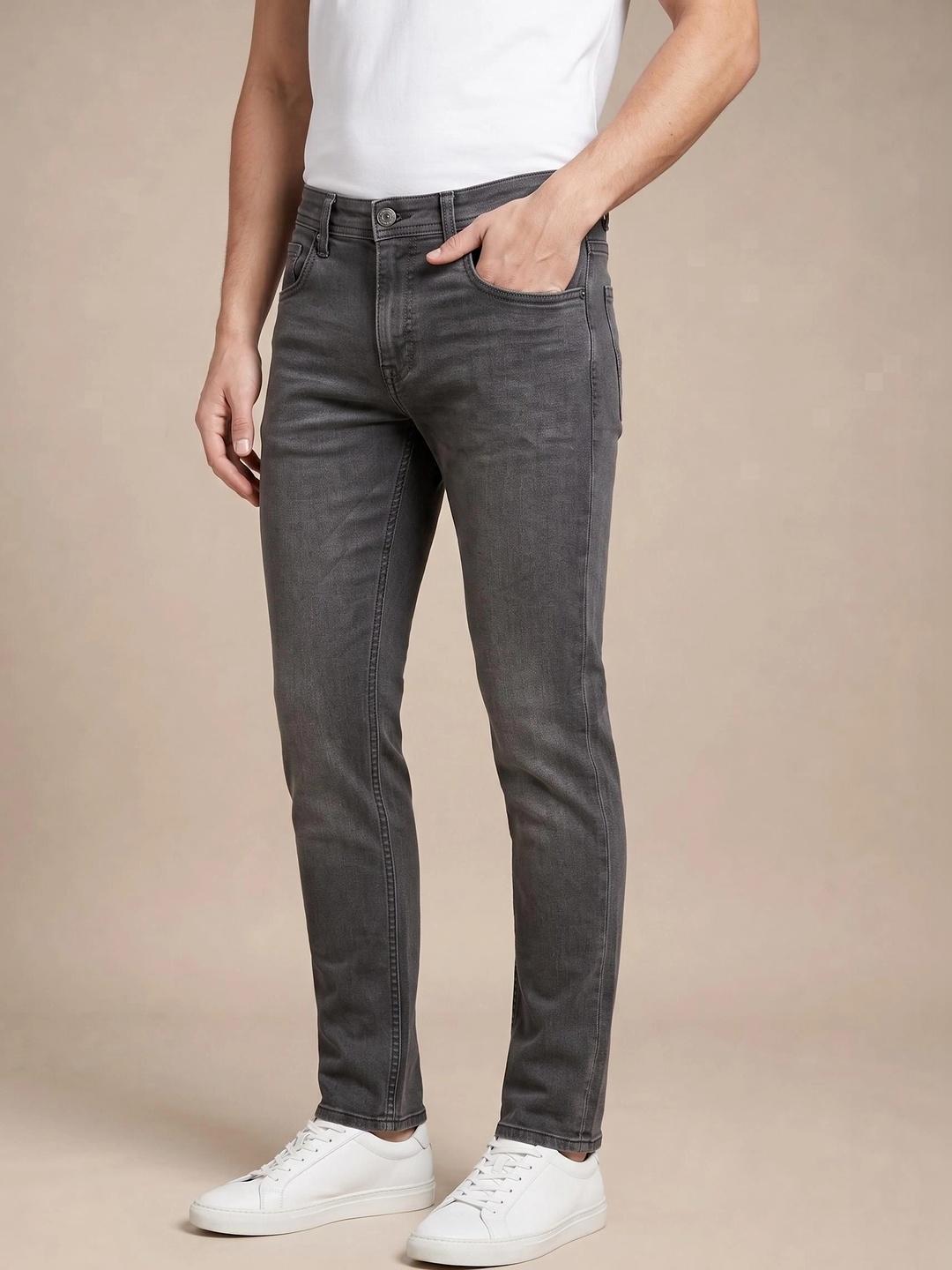 Turtle Men Skinny Fit Mid-Rise Light Fade Stretchable Jeans - Image 1
