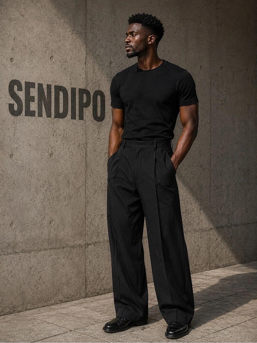 SENDIPO Men Smart High-Rise Easy Wash Trousers - Image 1
