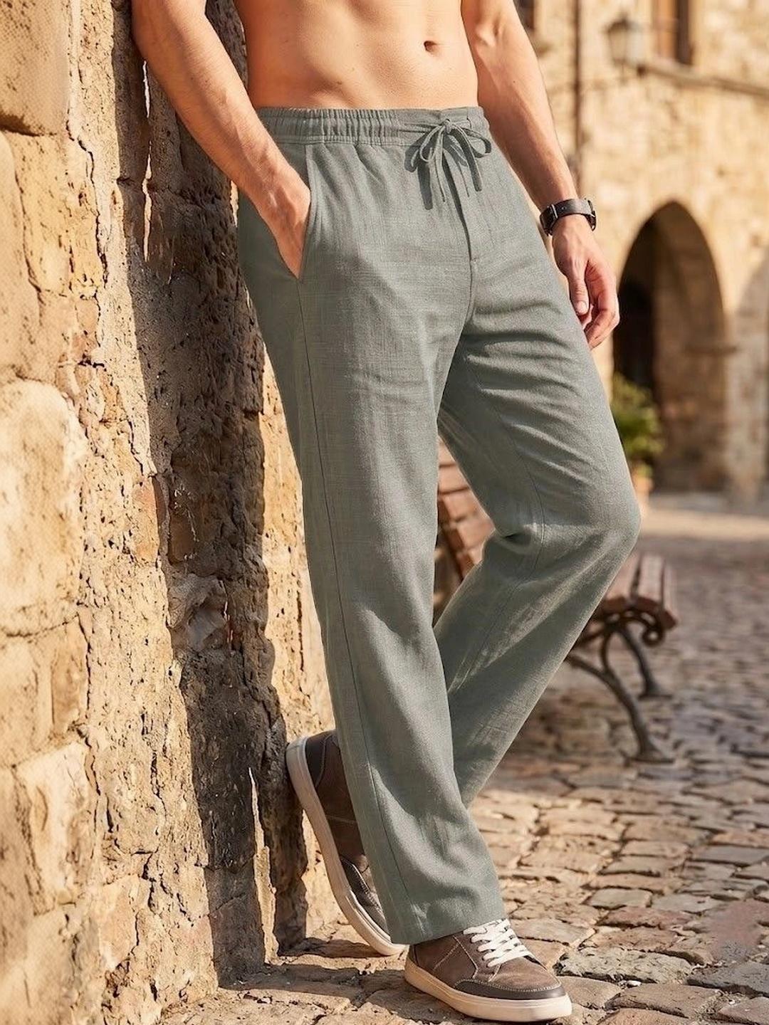 HERE&NOW Men Relaxed Easy Wash Chinos Trousers - Image 1