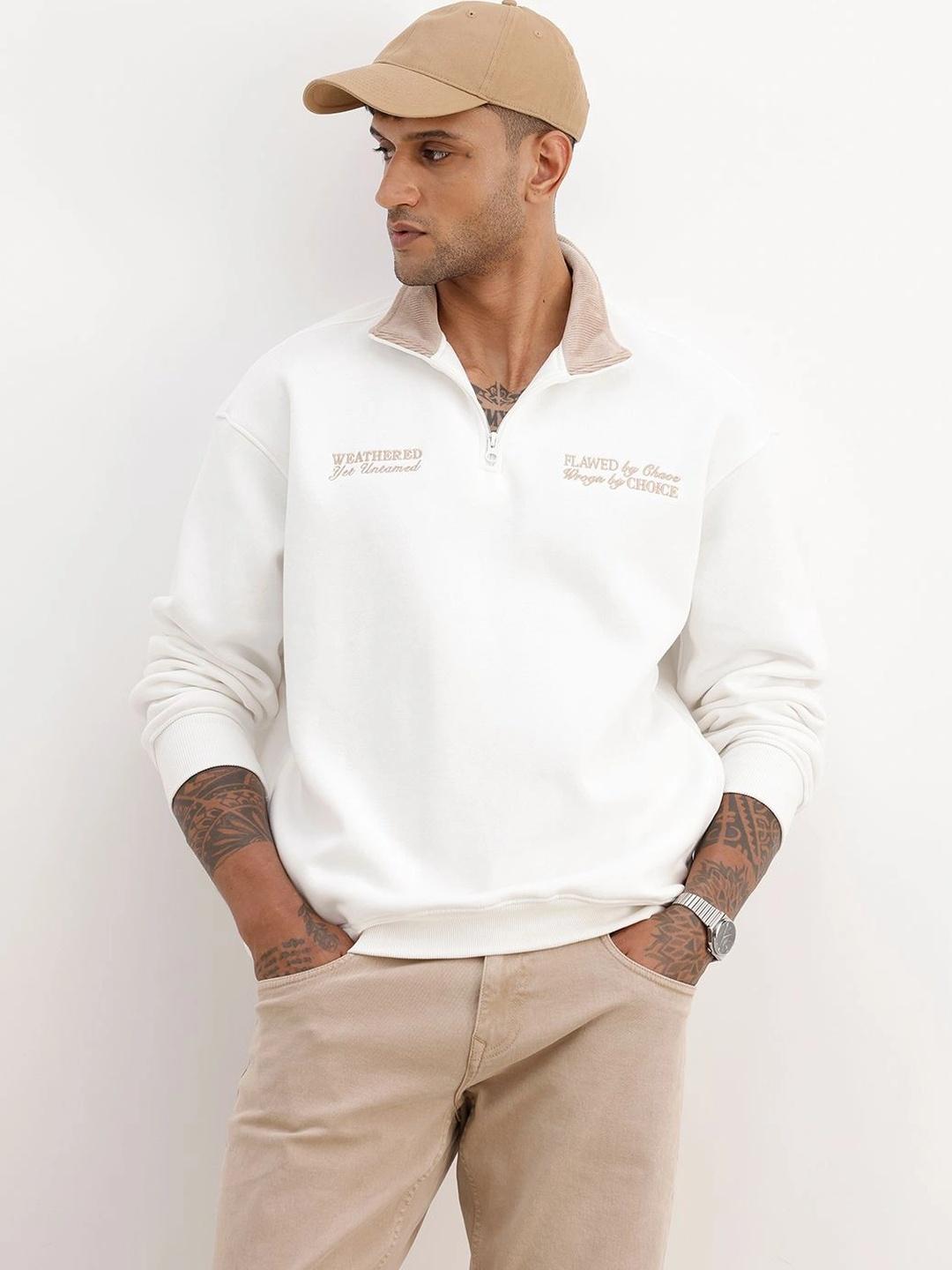 WROGN Men Embroidered Sweatshirt - Image 1