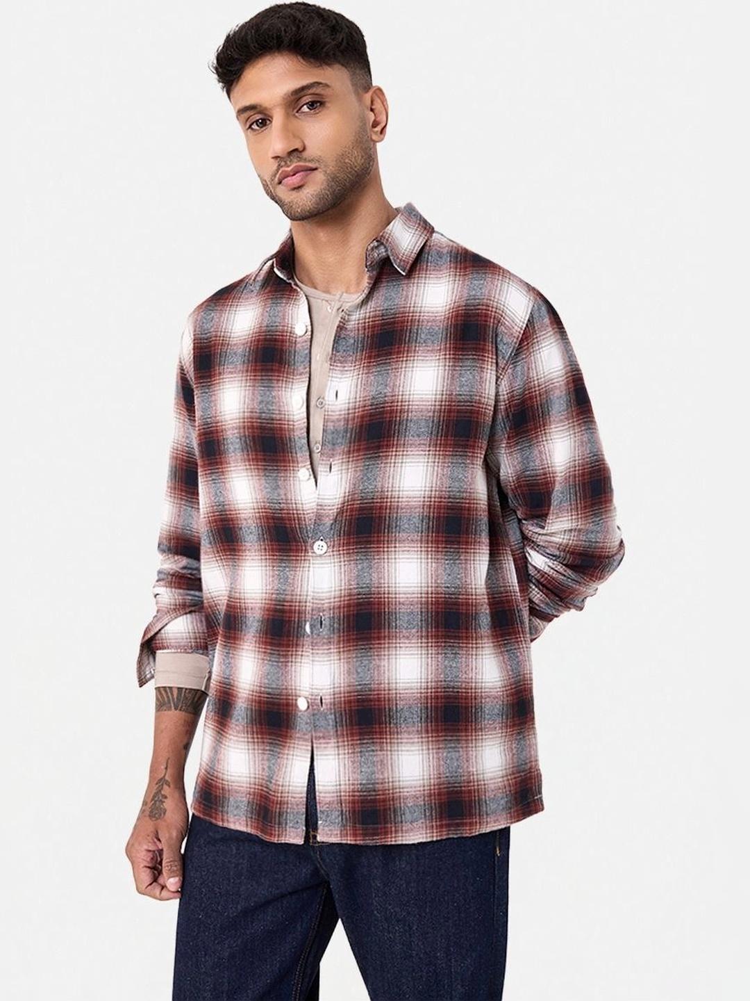 Snitch Men Tartan Checks Checked Casual Shirt - Image 1