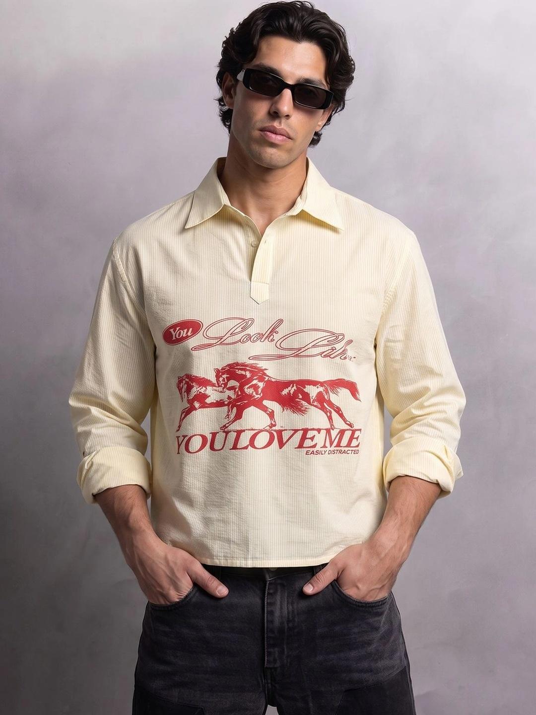 FUGAZEE Men Relaxed Pinstripes Casual Shirt - Image 1