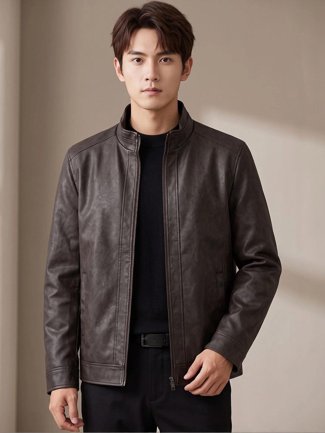 StyleCast x Revolte Men Outdoor Leather Jacket - Image 1