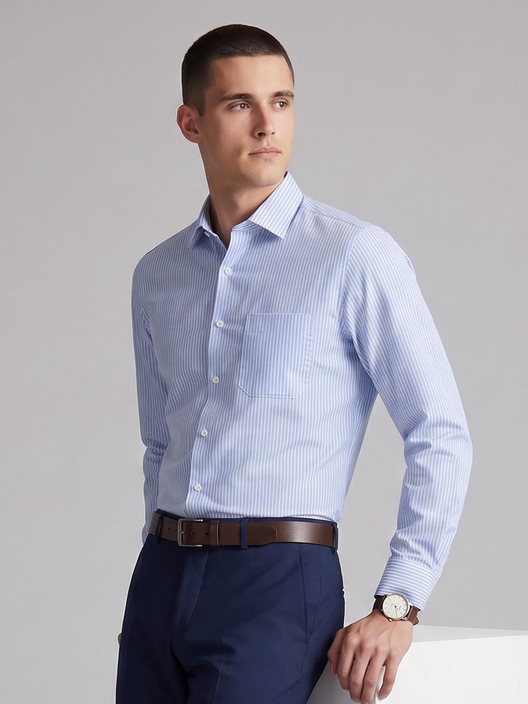 Louis Philippe Men Slim Fit Striped Formal Shirt - Image 1