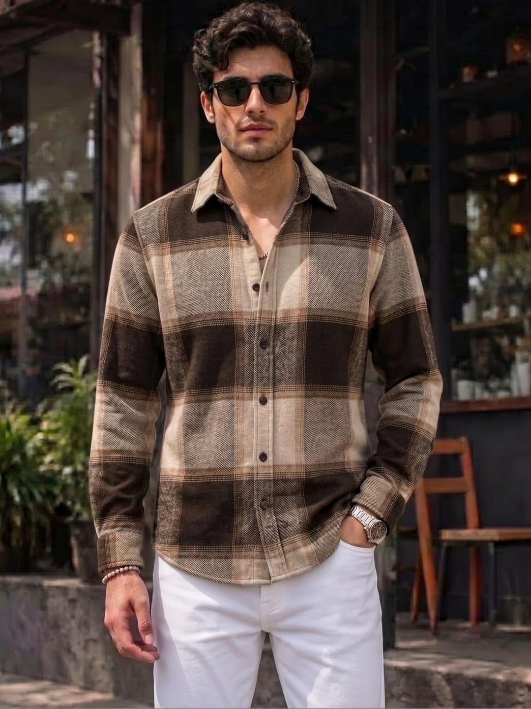Deelmo Men Buffalo Checks Casual Shirt - Image 1