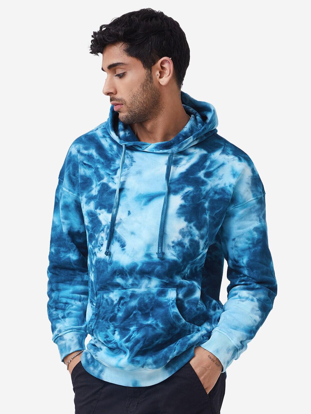 Buy The Souled Store Men Tie Dye Pure Cotton Hooded Loose Fit