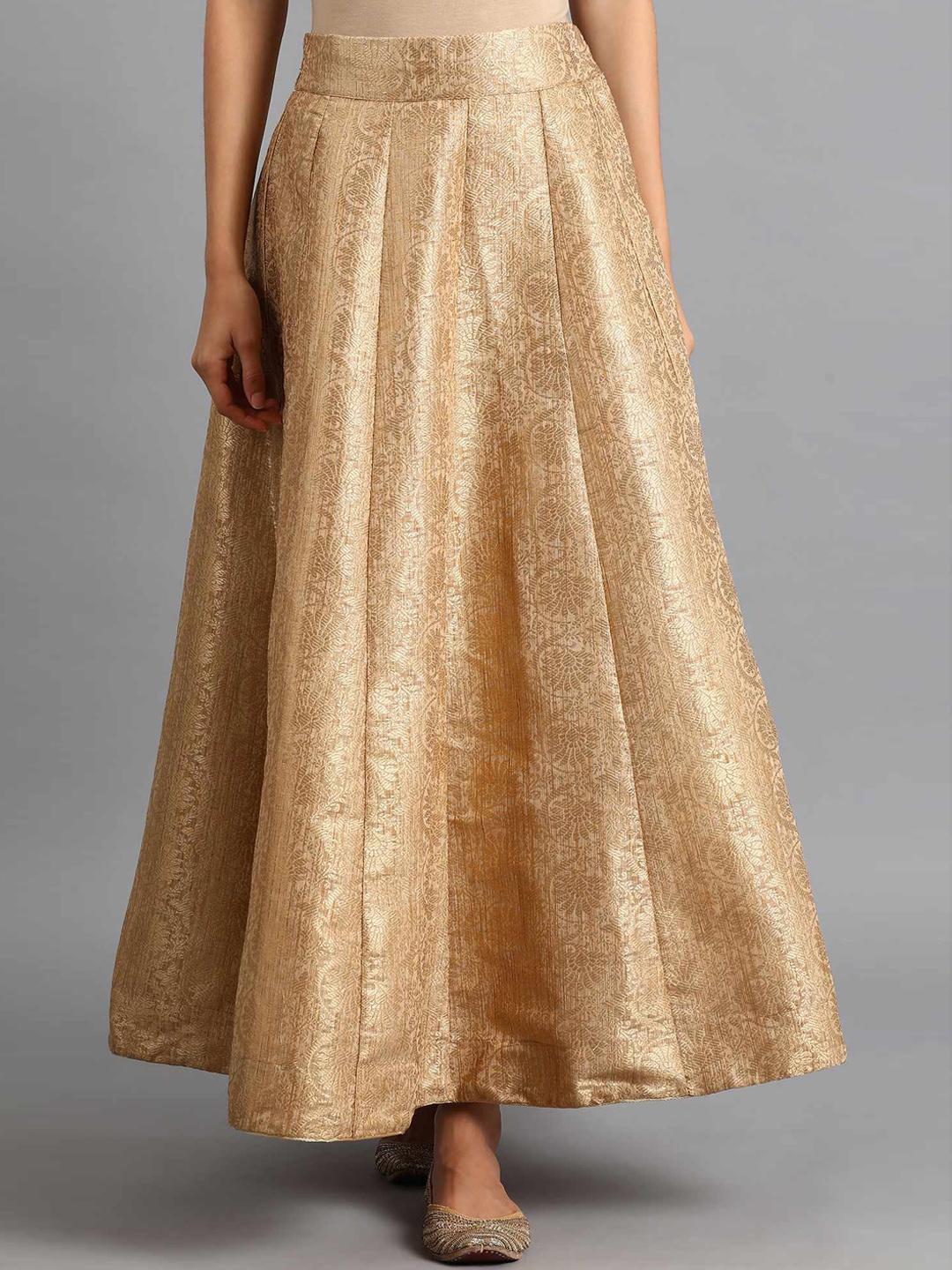 Buy WISHFUL Women Gold-Colored Embellished Maxi Skirt