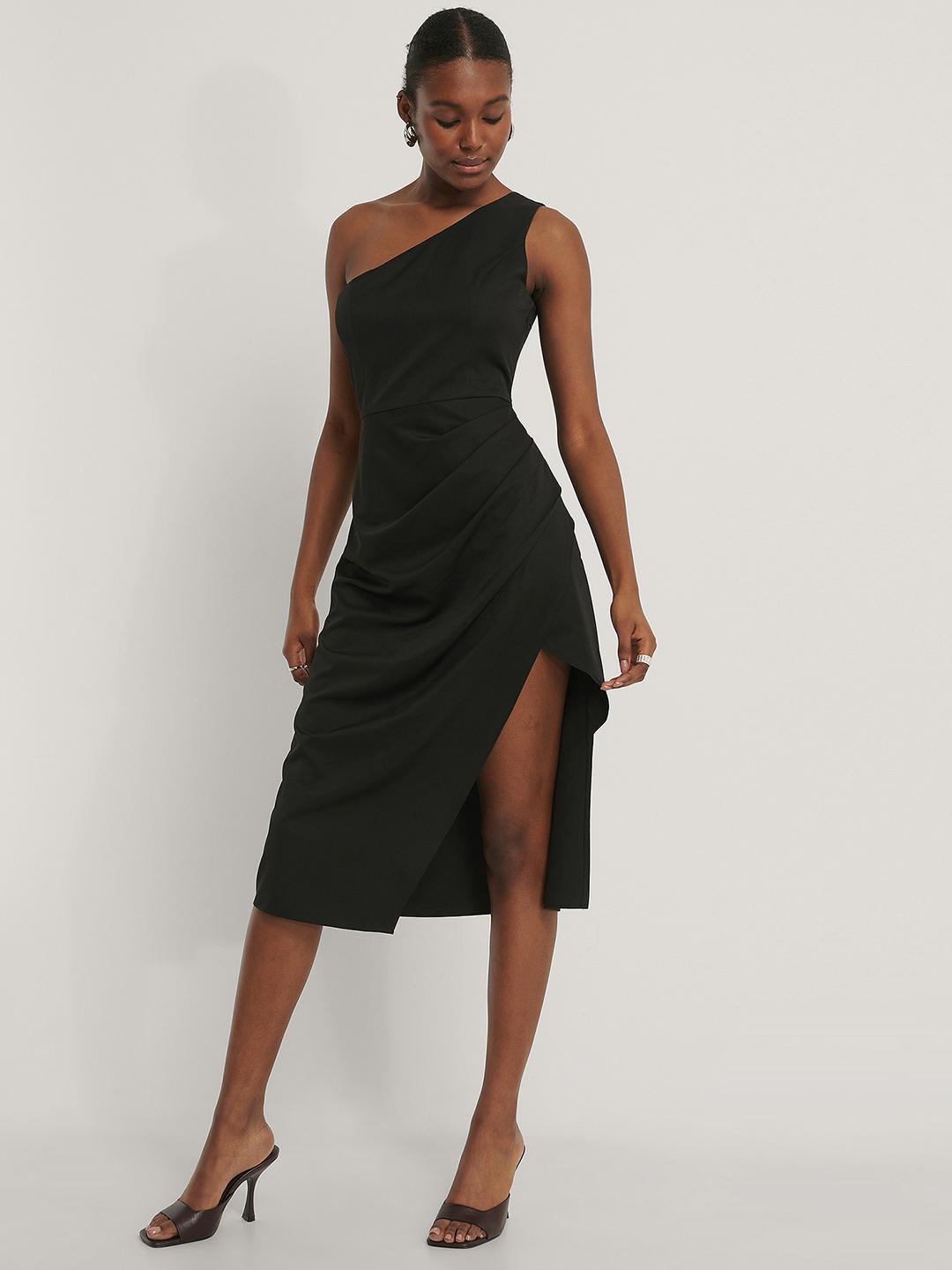 na kd one shoulder dress One Shoulder Structured Maxi Dress Offwhite