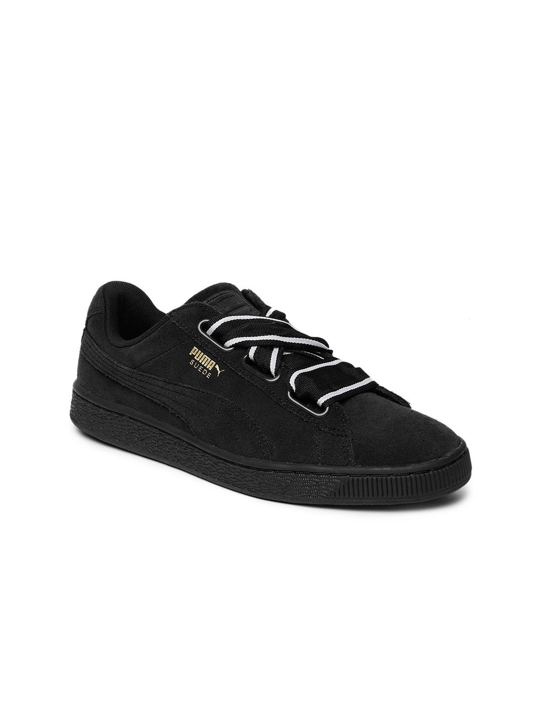 Heart Satin Puma Suede Heart Sneakers Buy Puma Women Black Suede