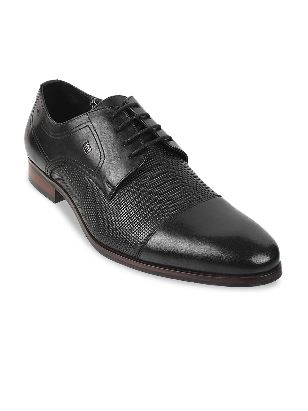 Buy DAVINCHI Men Black Solid Leather Formal Deby Shoes Formal