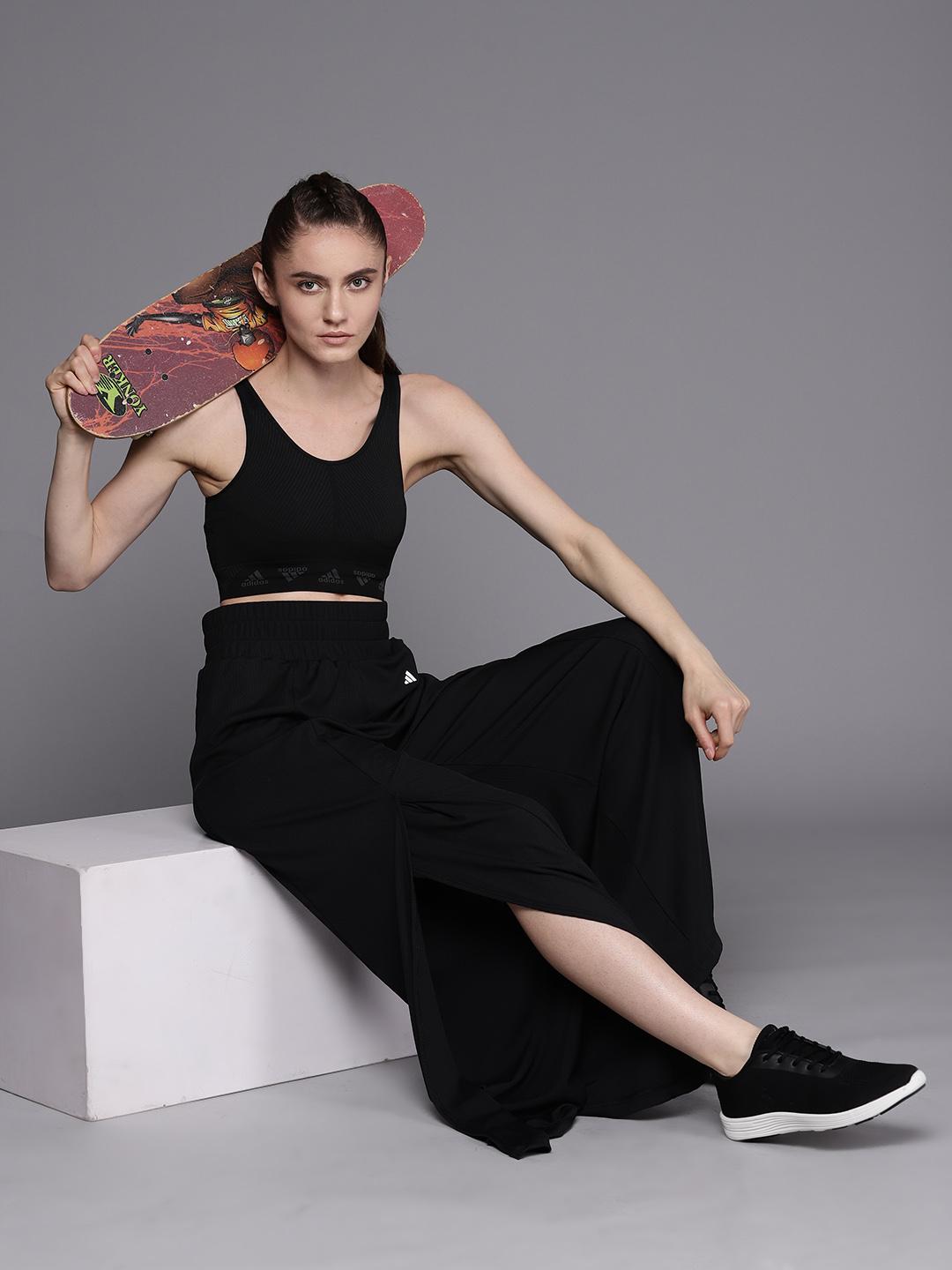 Buy ADIDAS Women Ribbed Side Slit Studio Track Pants - Track Pants