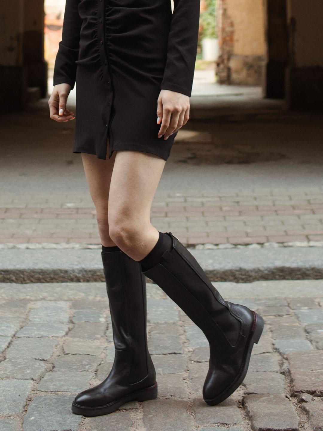 Buy Saint G Black Leather Back Zipper High-Top Chelsea Boots