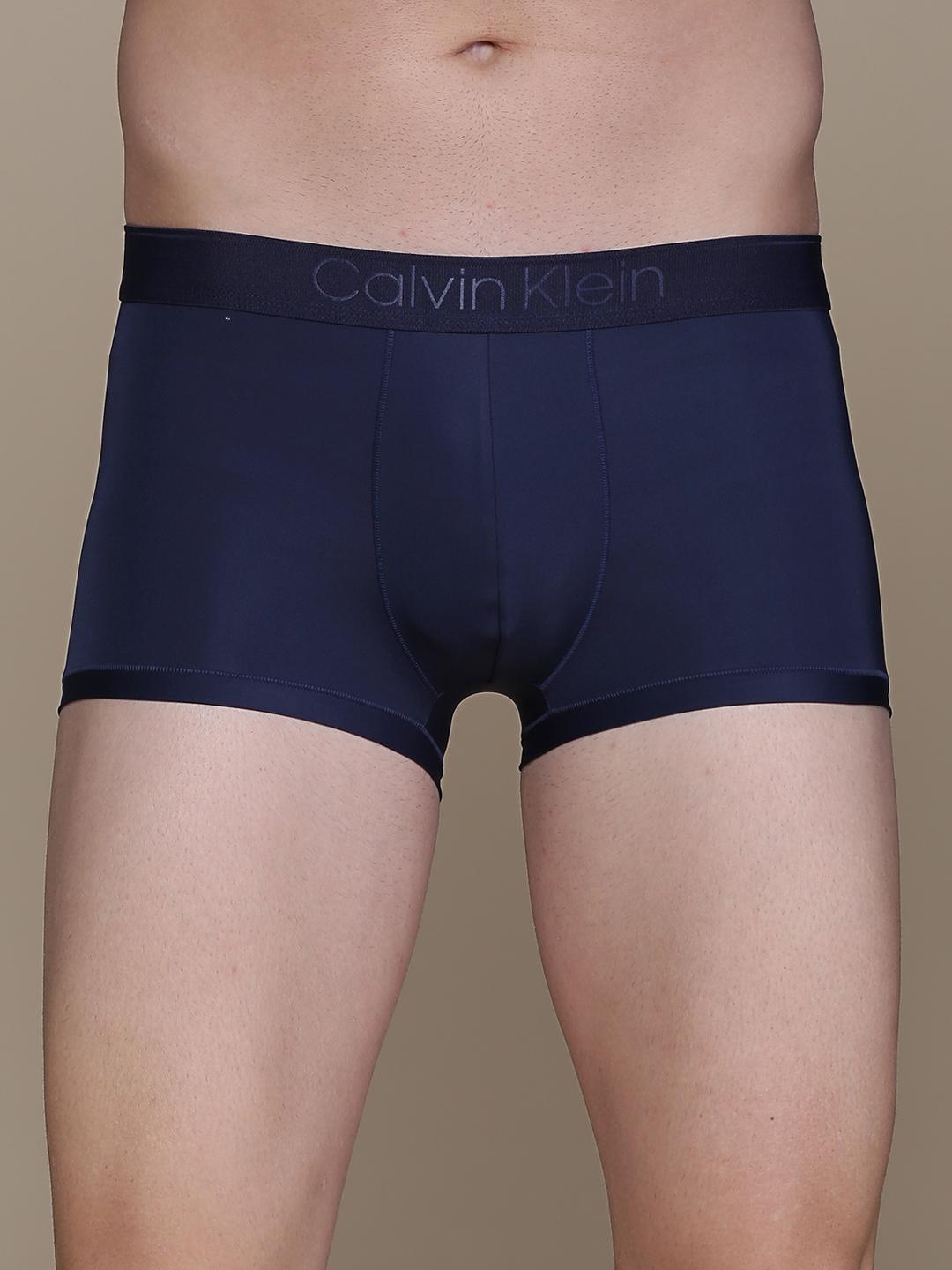 Buy Calvin Klein Underwear Men Navy Blue Solid Low Rise Trunk