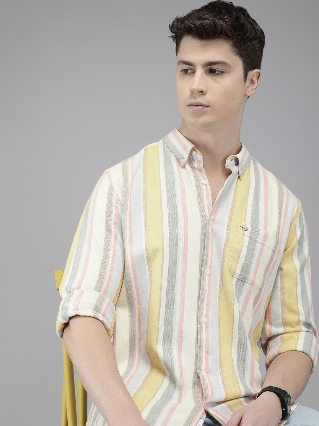 THE BEAR HOUSE Men Multicoloured Slim Fit Striped Casual Shirt - Image 1