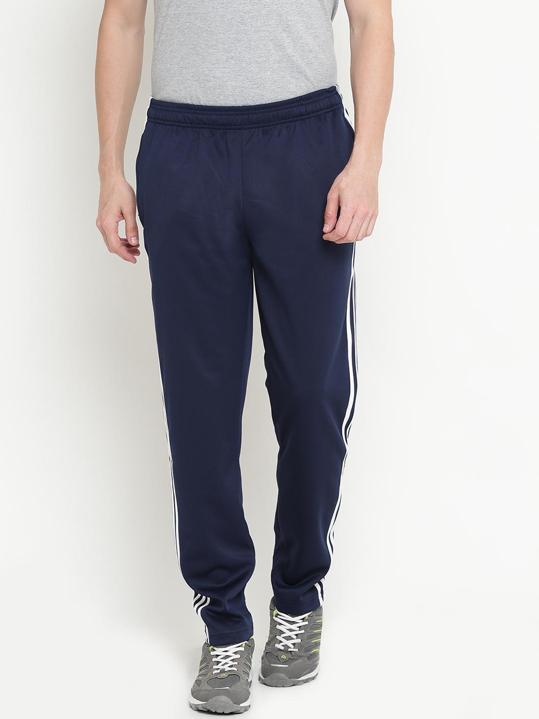 Buy ADIDAS Men Navy Essentials 3 Stripes TRICOT Track Pants