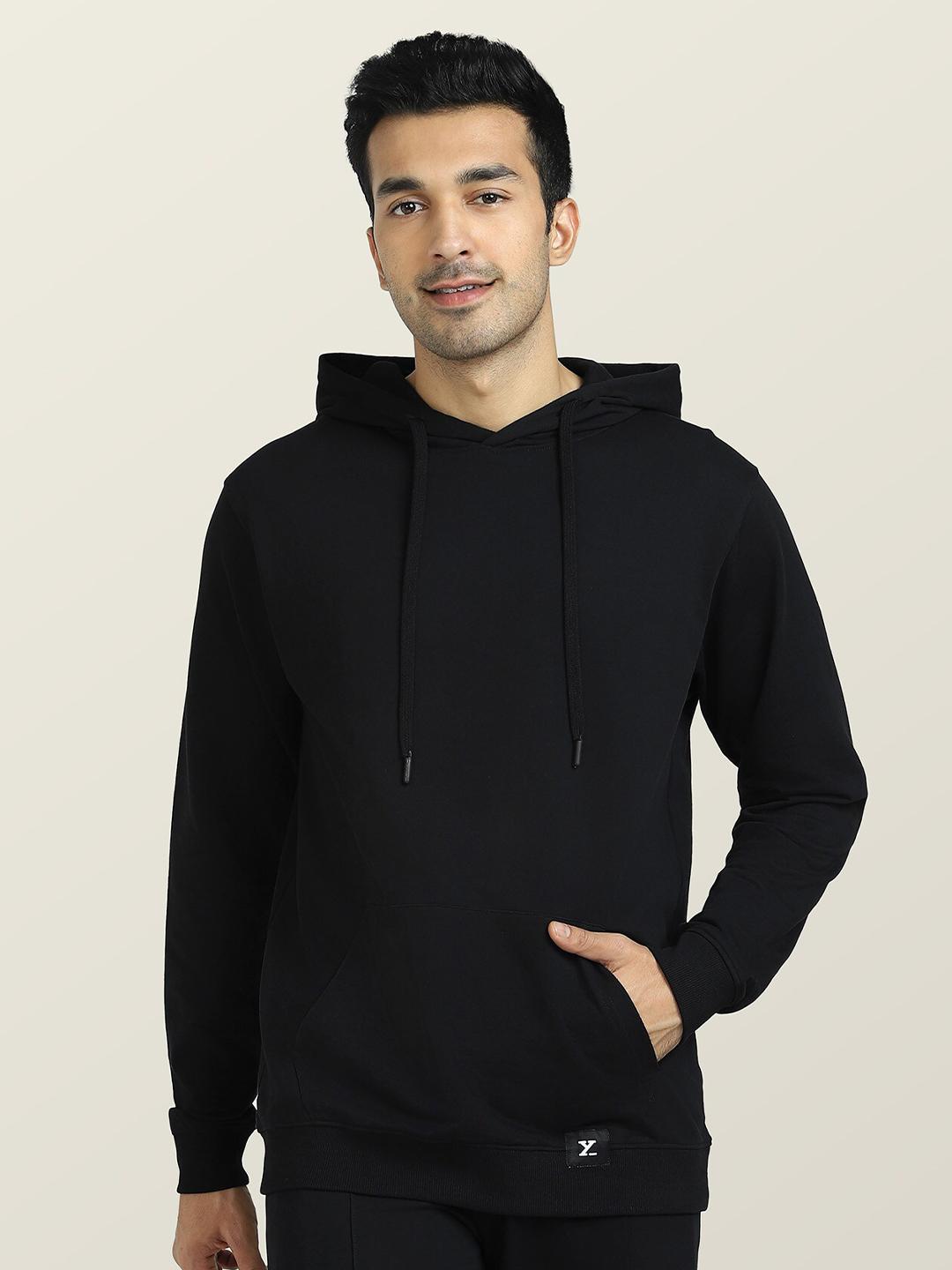 Buy XYXX Men Black Cruze French Terry Cotton Antimicrobial Hooded